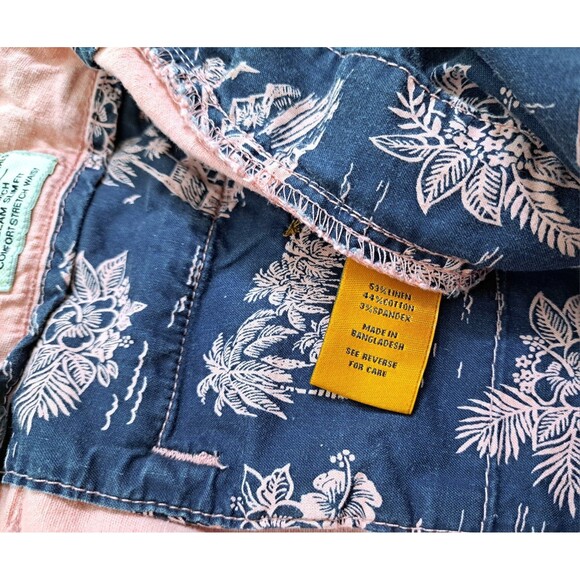 Tailor Vintage Chino Shorts Men's Size 36 Pink Linen Cotton Blend Bermuda - Picture 4 of 9